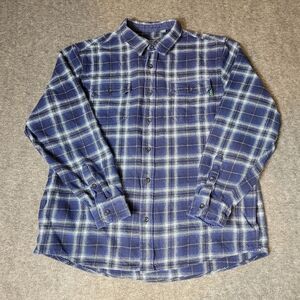 Blue Classic ShirtsWoolrich Mens  Shirt Size 2XL Blue Plaid Flannel Long Sleeve